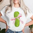 Coquette Bows With Pickle Cute Coquette Girl Pickle Lover Women T-shirt Gifts for Her