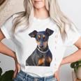 Damen Miniatur Pinscher Hund Mama Papa Liebe Welpe Haustier Mit-Ausschnitt T-shirt Frauen Geschenke für Sie