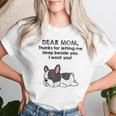 Dear Mom Thanks For Letting Me Sleep Beside You I Woof You Women T-shirt Gifts for Her