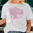 Falling For You Valentines Day Er Nurse Ortho Cna Icu Women T-shirt Gifts for Her