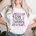 Floral 91St Birthday Present 91 Years Loved Women T-shirt Gifts for Her