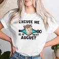 Is It August Yet Baby Boy Pregnancy Announcement Mom Women T-shirt Gifts for Her