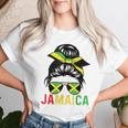 Jamaican Flag Jamaican Clothing Jamaica Messy Bun Jamaica Women T-shirt Gifts for Her