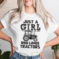 Just A Girl Who Loves Tractors Farmer Women T-shirt Gifts for Her