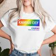 Kansas City Kansas Vintage Lgbtqai Rainbow Women T-shirt Gifts for Her