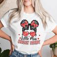 Little Miss Sweet Heart Messy Bun Valentine's Day Girl Girls Women T-shirt Gifts for Her