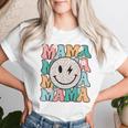 Mama Leopard Smile Bolt Lightning Checkered Groovy Mom Life Women T-shirt Gifts for Her