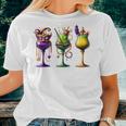 Mardi Gras Glass Of Wine Drinking Wine Festival Parade Women T-shirt Gifts for Her