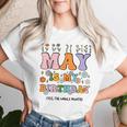 May Is My Birthday Yes The Whole Month Groovy Flowers Women T-shirt Gifts for Her