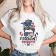 Messy Bun 4Th Of July Pregnant Patriotic Af American Flag Women T-shirt Gifts for Her