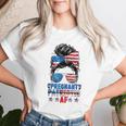 Messy Bun Pregnant Patriotic Af 4Th Of July Us Flag Women Women T-shirt Gifts for Her