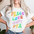 Peace Love Pta Retro Parent Teacher Association Groovy Back Women T-shirt Gifts for Her