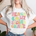 Peace Out Second Grade Groovy 2Nd Grade Last Day Of School Women T-shirt Gifts for Her