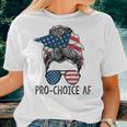 Pro Choice Af Messy Bun Us Flag Reproductive Rights Women T-shirt Gifts for Her