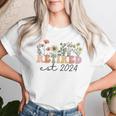 Retired Est 2024 Retro Retirement For Humor Women T-shirt Gifts for Her