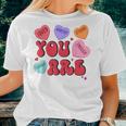 Retro Candy Heart Teacher Valentine's Day You Enough Women T-shirt Gifts for Her