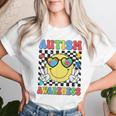 Retro Groovy Autism Awareness Hippie Smile Face Boy Girl Kid Women T-shirt Gifts for Her