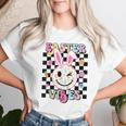 Retro Groovy Easter Vibes Bunny Rabbit Smile Face Women T-shirt Gifts for Her