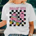 Rolling Into 6 Years Old Roller Skating Girl 6Th Birthday Women T-shirt Gifts for Her