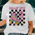 Rolling Into 7 Years Old Roller Skating Girl 7Th Birthday Women T-shirt Gifts for Her