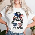 Shit Show Crew Member Amerian Flag Headband Messy Bun Women T-shirt Gifts for Her