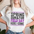 Spring Sun And Fun Quote For Teacher Field Day Pink Women T-shirt Gifts for Her