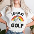 I Suck At Golf Golf Loser Unicorn Sarcastic Golfing Women T-shirt Gifts for Her