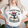 I Survived School Preschool Teacher Everything Is Fine Cat Women T-shirt Gifts for Her