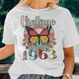 Vintage 1963 Sunflower 60Th Birthday Awesome Since 1963 Women T-shirt Gifts for Her