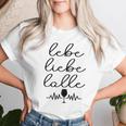 Women's Women's Lebe Liebe Lalle Trinking Slogan Wine S T-shirt Frauen Geschenke für Sie