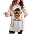 Afro Woman Messy Bun Black Mom Life Mother's Day Women's Oversized Comfort T-shirt Ivory