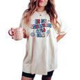 In My American Girl Era Retro 4Th Of July Fourth Groovy Women's Oversized Comfort T-shirt Ivory