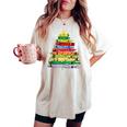 Crayon Christmas Tree Teacher Student Xmas Teacher Pajamas Women's Oversized Comfort T-shirt Ivory