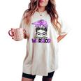 Fibromyalgia Awareness Messy Bun Women Women's Oversized Comfort T-shirt Ivory