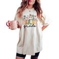 First Grade Teacher Wildflower Back To School Floral Outfits Women's Oversized Comfort T-shirt Ivory