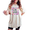 Floral 91St Birthday Present 91 Years Loved Women's Oversized Comfort T-shirt Ivory