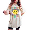 Girls 3Rd Grade Vibes Smile Face Back To School Third Grade Women's Oversized Comfort T-shirt Ivory