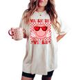 Groovy Valentine Vibes Valentines Day For Girl Womens Women's Oversized Comfort T-shirt Ivory