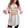 Retro Groovy In My 100 Days Of School Era 100 Days Smarter Women's Oversized Comfort T-shirt Ivory