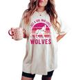 Youth Just A Girl Who Loves Wolves Vintage Retro Women's Oversized Comfort T-shirt Ivory