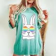 Bunny Gay Pride Lgbtq Bunny Rainbow Sunglasses Happy Easter Women's Oversized Comfort T-shirt Chalky Mint