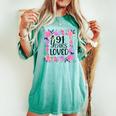 Floral 91St Birthday Present 91 Years Loved Women's Oversized Comfort T-shirt Chalky Mint