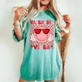 Groovy Valentine Vibes Valentines Day For Girl Womens Women's Oversized Comfort T-shirt Chalky Mint