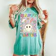 Happy Easter For Girls Groovy Hippie Face Bunny Women's Oversized Comfort T-shirt Chalky Mint