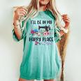 I'll Be In My Happy Place Sewing Machine Flower Quilting Women's Oversized Comfort T-shirt Chalky Mint