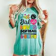 Just A Girl Who Loves Softball And Slime Sports Women's Oversized Comfort T-shirt Chalky Mint