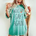 Lgbt Pride Rainbow Woke Up Gay Again Stars Women's Oversized Comfort T-shirt Chalky Mint