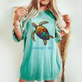 Longboat Key Fl Florida Souvenir Vintage Tribal Sea Turtle Women's Oversized Comfort T-shirt Chalky Mint