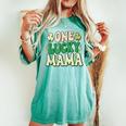 One Lucky Mama Groovy Retro Mama St Patrick's Day Women's Oversized Comfort T-shirt Chalky Mint