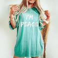 I Come In Peace I'm Peace Matching Couples Women's Oversized Comfort T-shirt Chalky Mint